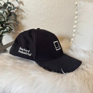Rexford Industrial Black Adjustable Baseball Cap | Minimal Logo Hat